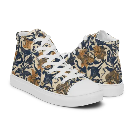 Ochre Rhapsody on a Men's High Top Canvas Shoes