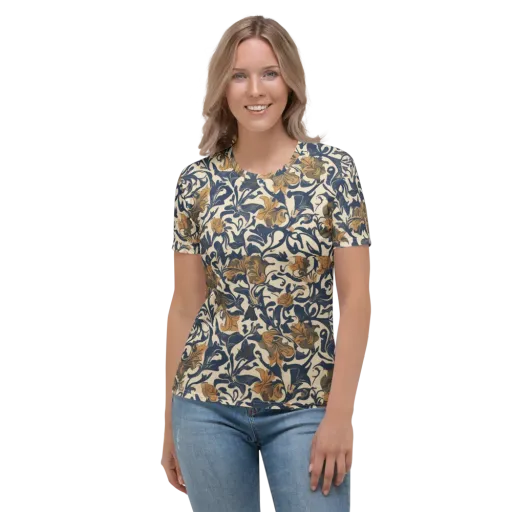 Ochre Rhapsody on a Women's Crew Neck T-Shirt