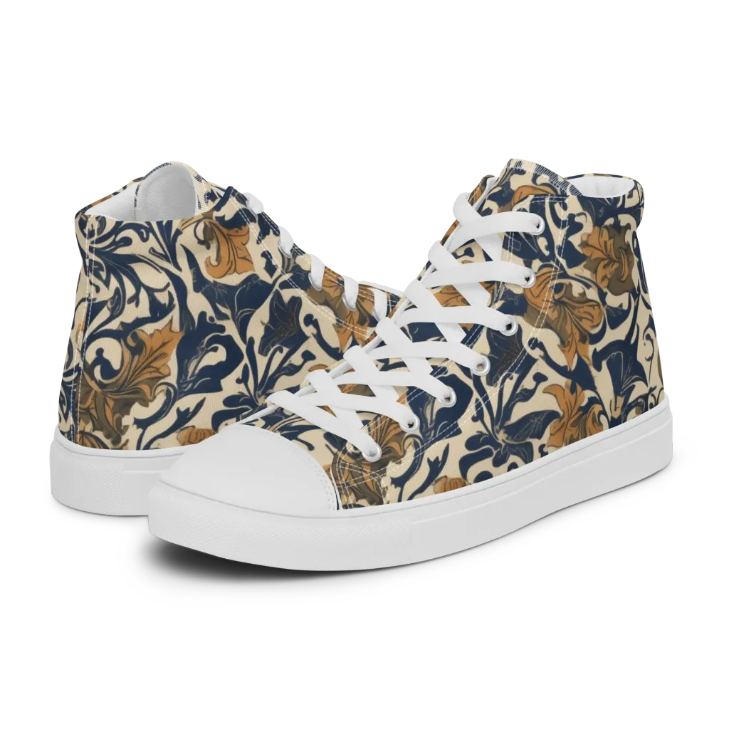 Ochre Rhapsody on Women's High Top Canvas Shoes — Left