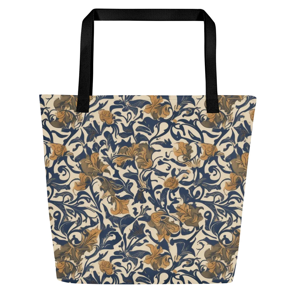 Ochre Rhapsody on Large Tote Bag W/ Pocket — Front