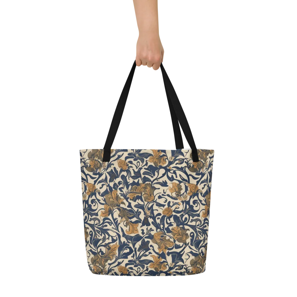 Ochre Rhapsody on Large Tote Bag W/ Pocket — Front