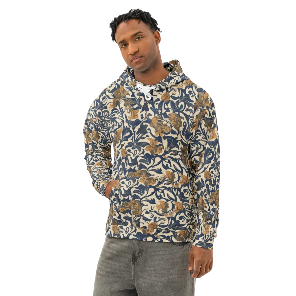Ochre Rhapsody on Cotton Hoodie — Left Front