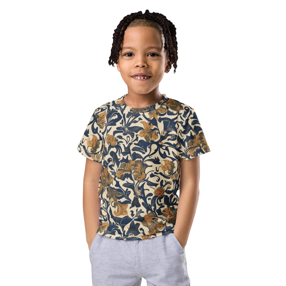 Ochre Rhapsody on Kids Crew Neck T-Shirt — Front