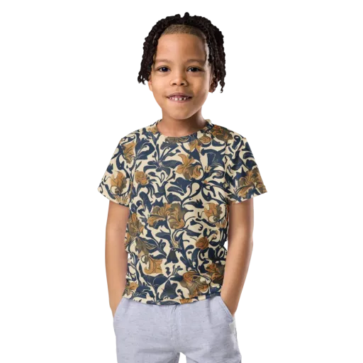 Ochre Rhapsody on a Kids Crew Neck T-Shirt