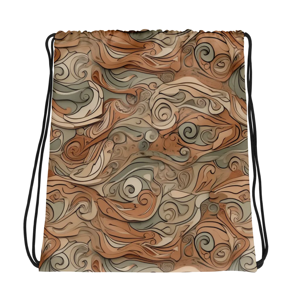Copper Paisley Drift on Drawstring Bag — Photo