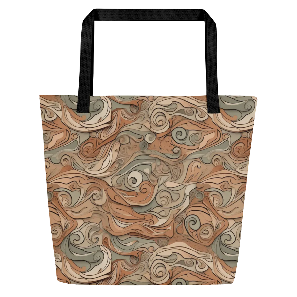 Copper Paisley Drift on Large Tote Bag W/ Pocket — Front