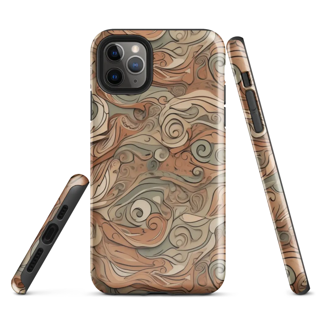 Copper Paisley Drift on Tough Case for iPhone® — Front