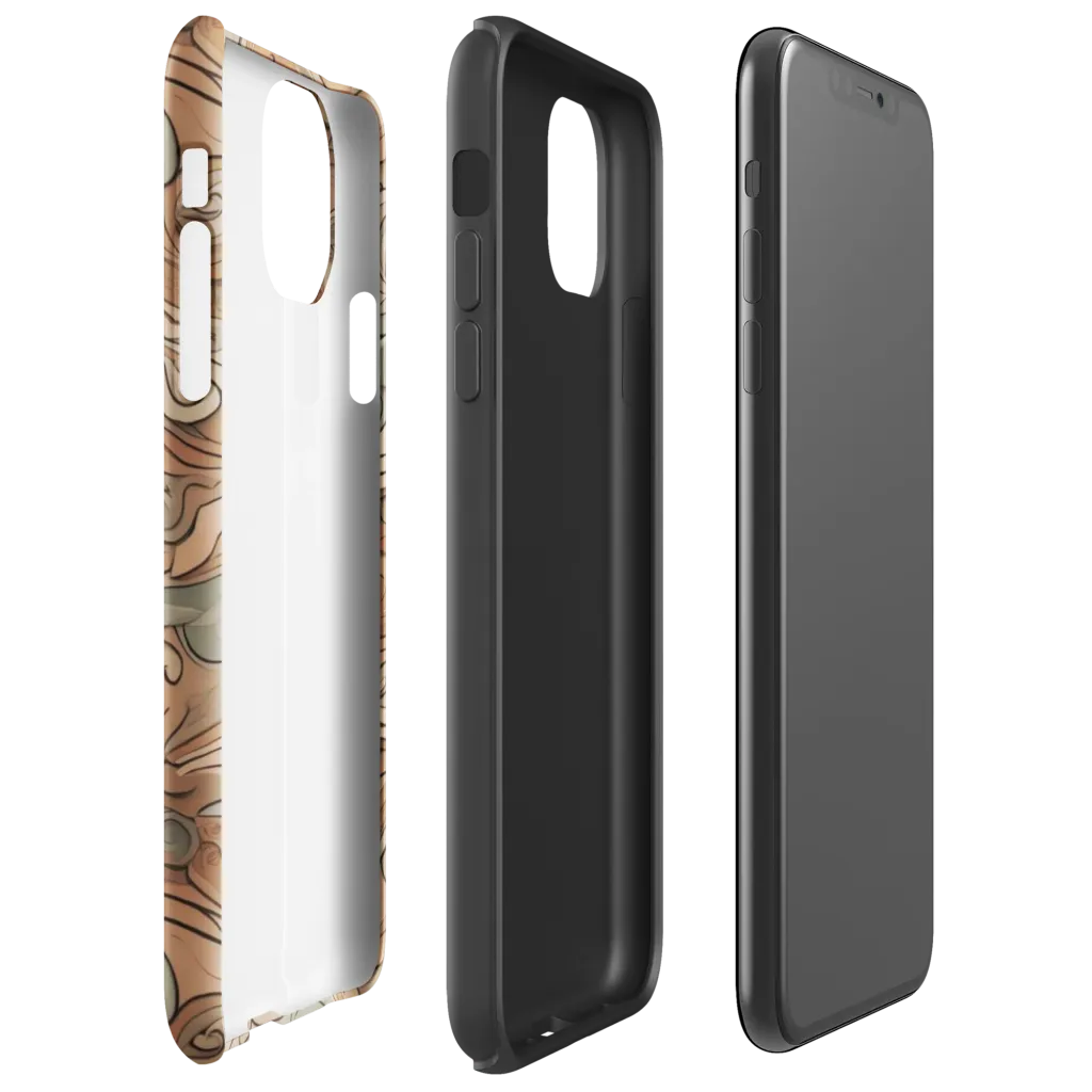 Copper Paisley Drift on Tough Case for iPhone® — Right