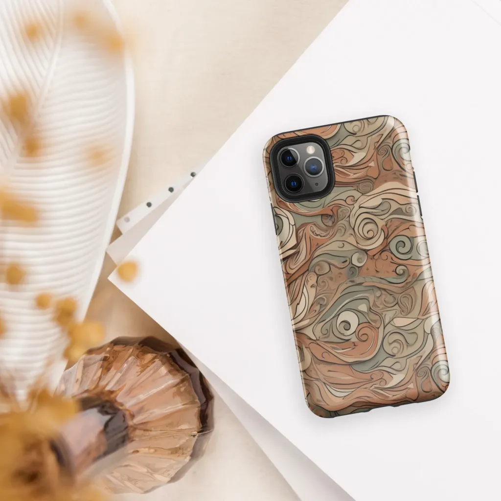 Copper Paisley Drift on Tough Case for iPhone® — Front