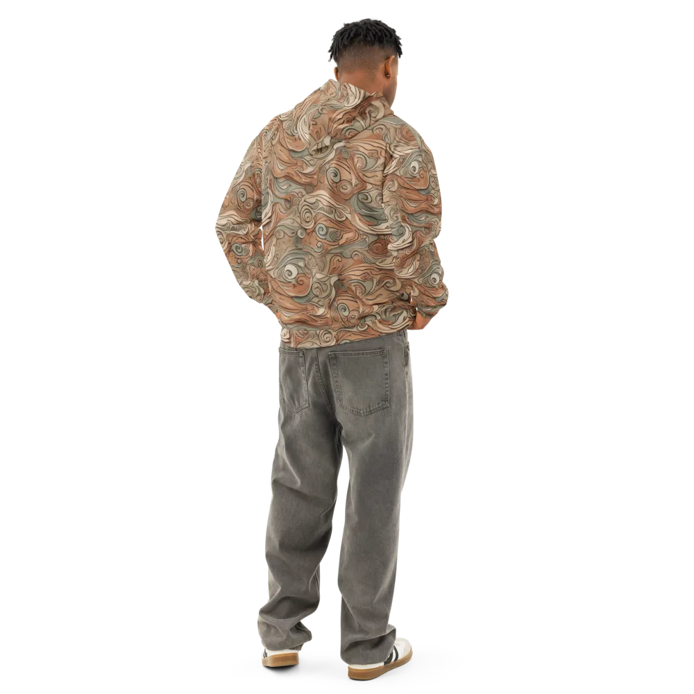 Copper Paisley Drift on Cotton Hoodie — Back