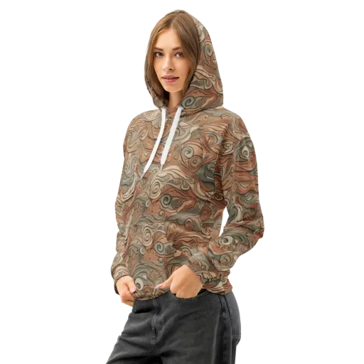 Copper Paisley Drift on a Cotton Hoodie