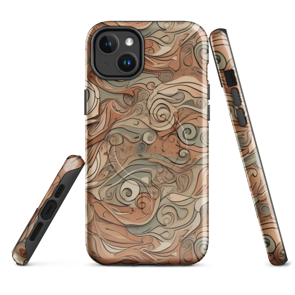 Copper Paisley Drift on MagSafe Tough Case for iPhone® — Front