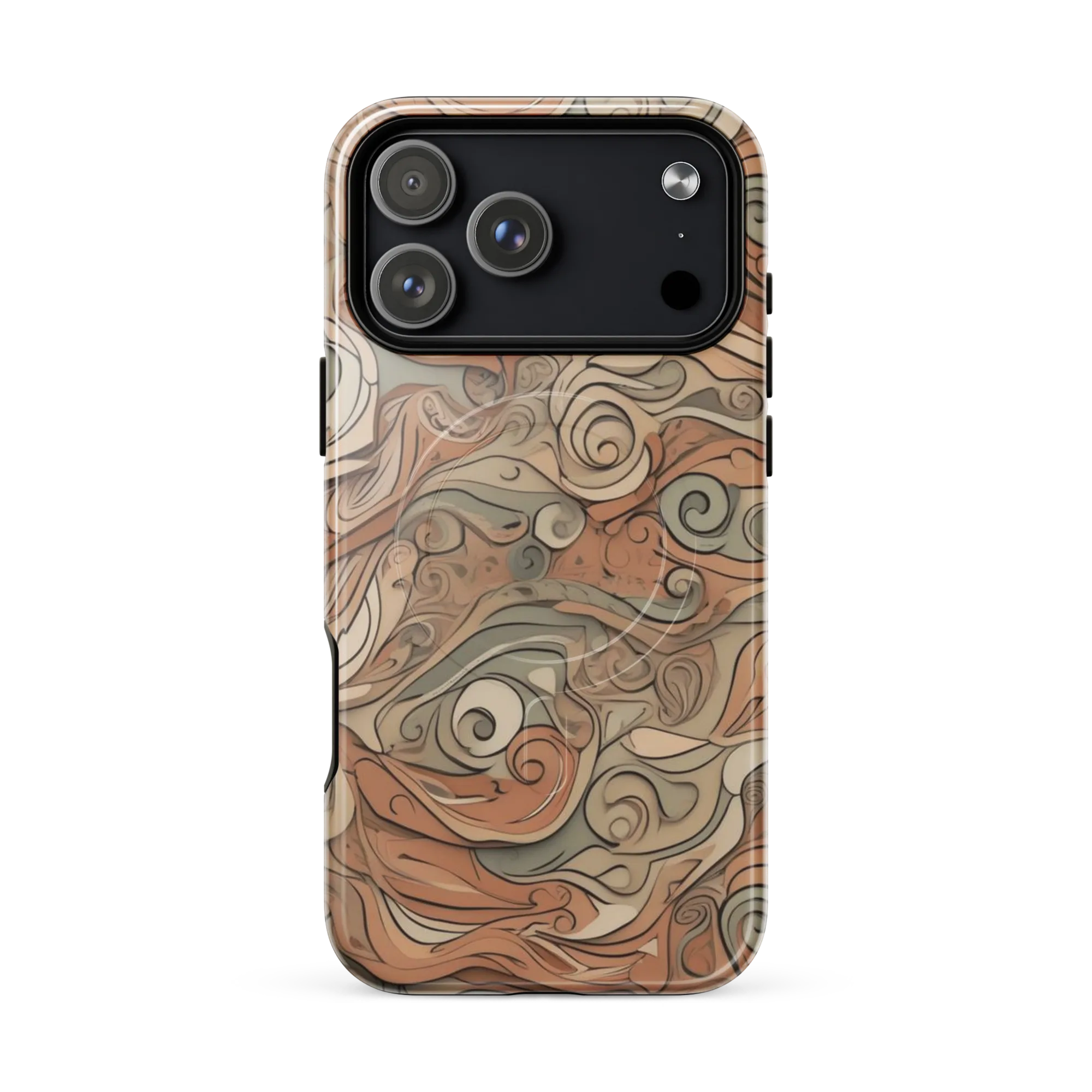 Copper Paisley Drift on MagSafe Tough Case for iPhone® — Front