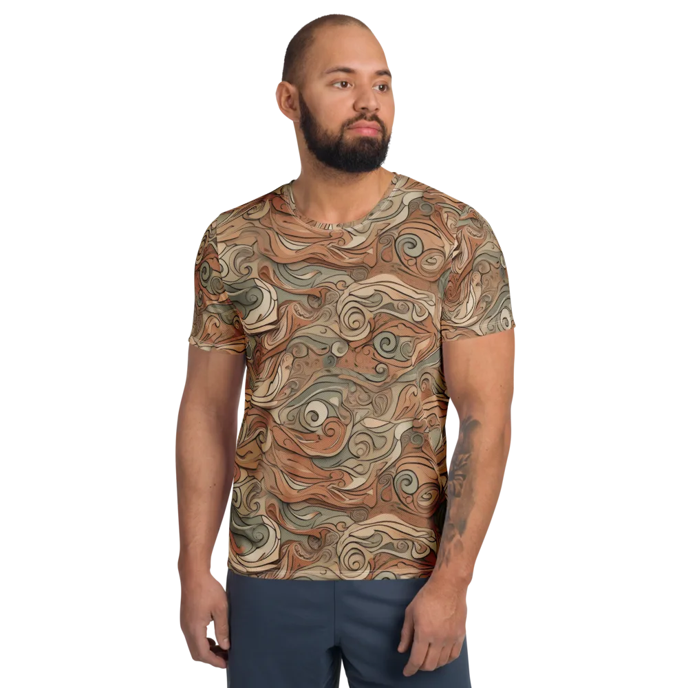 Copper Paisley Drift on Men's Athletic T-Shirt — Front