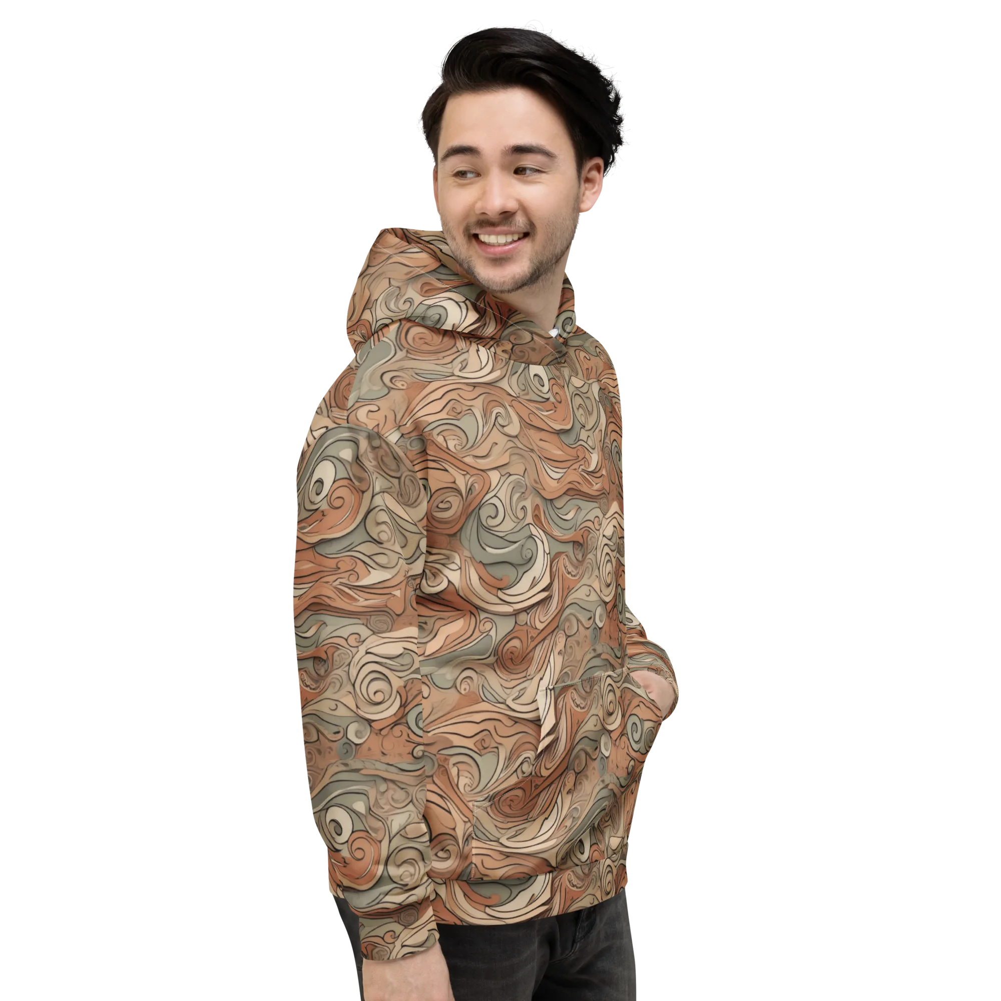 Copper Paisley Drift on Hoodie — Right