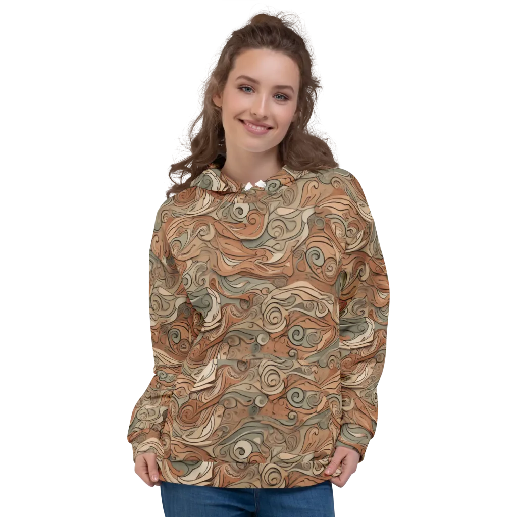 Copper Paisley Drift on Hoodie — Front