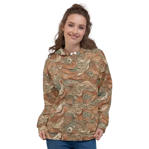 Copper Paisley Drift on a Hoodie