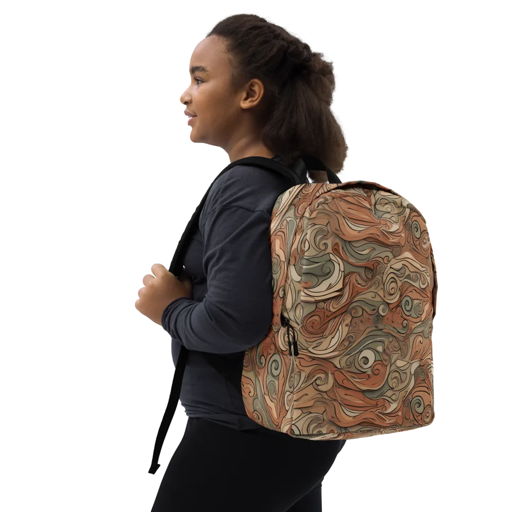Copper Paisley Drift on Minimalist Backpack — Right Front