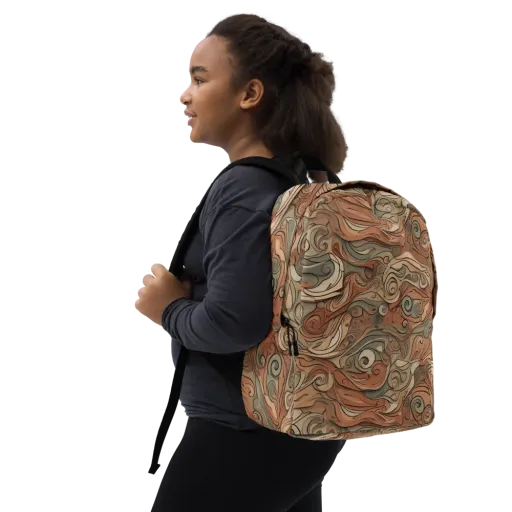 Copper Paisley Drift on a Minimalist Backpack