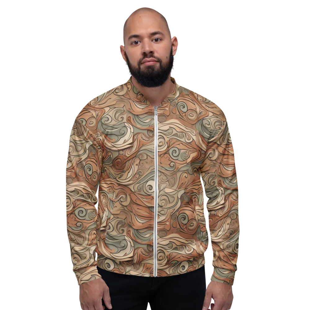 Copper Paisley Drift on Bomber Jacket — Front