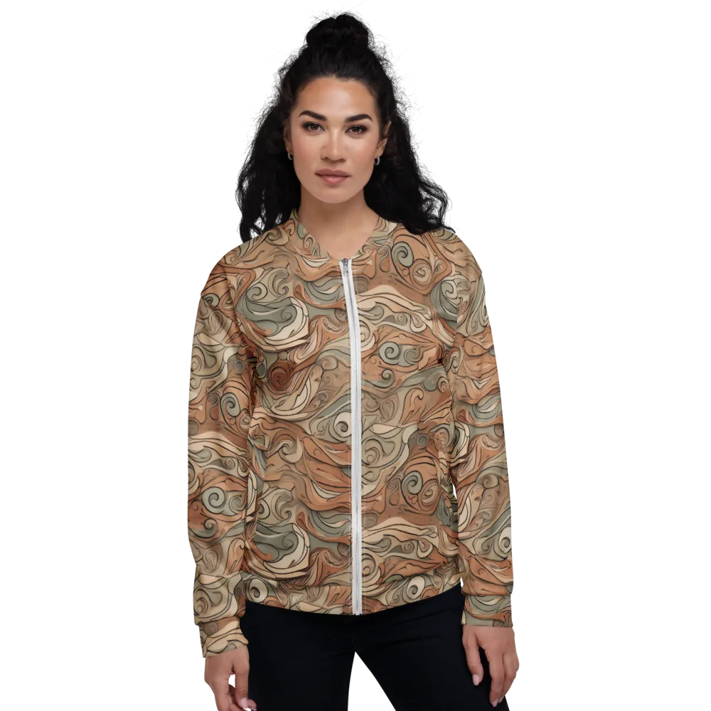 Copper Paisley Drift on Bomber Jacket — Front