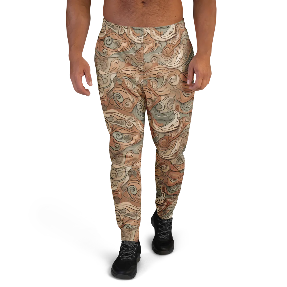Copper Paisley Drift on Men's Joggers — Front