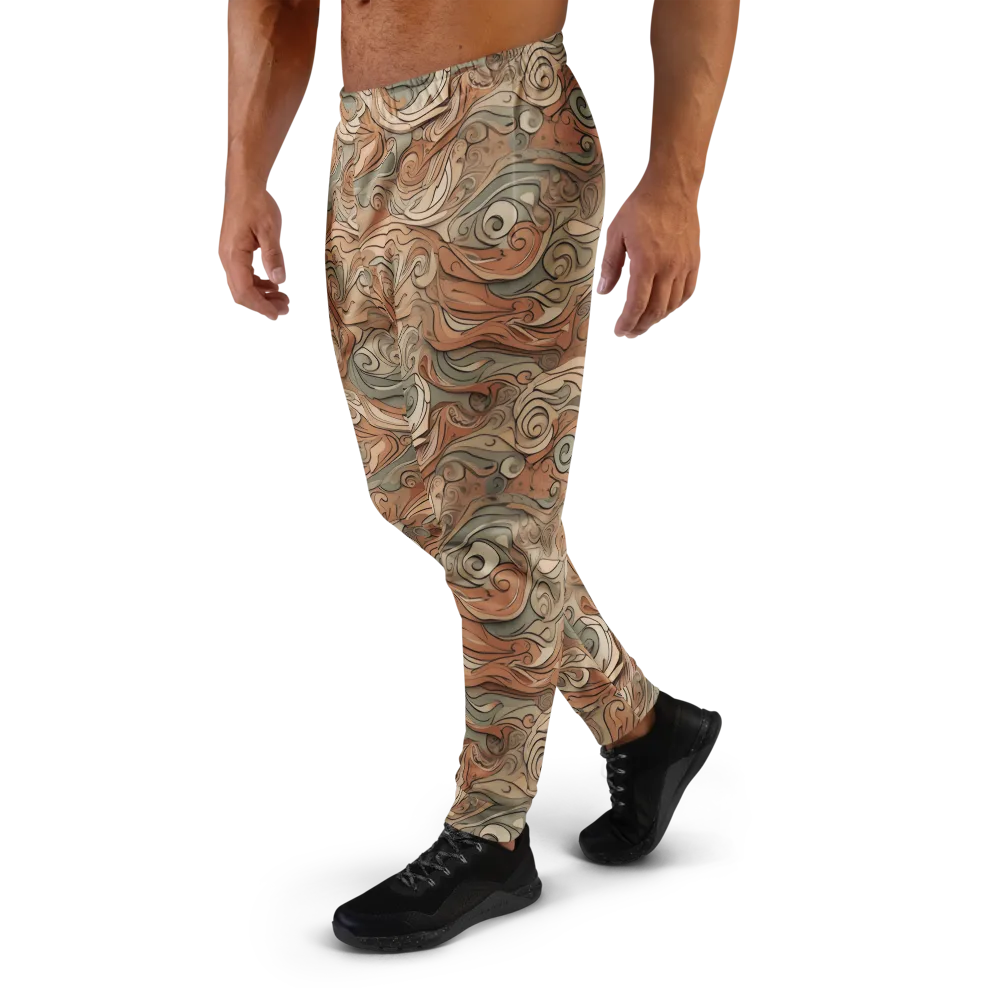 Copper Paisley Drift on Men's Joggers — Left
