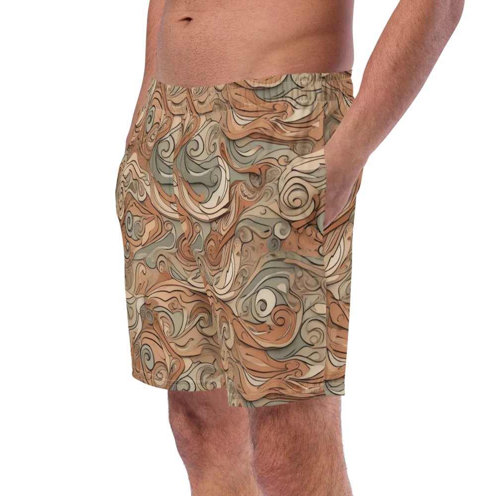 Copper Paisley Drift on Swim Trunks — Left Front