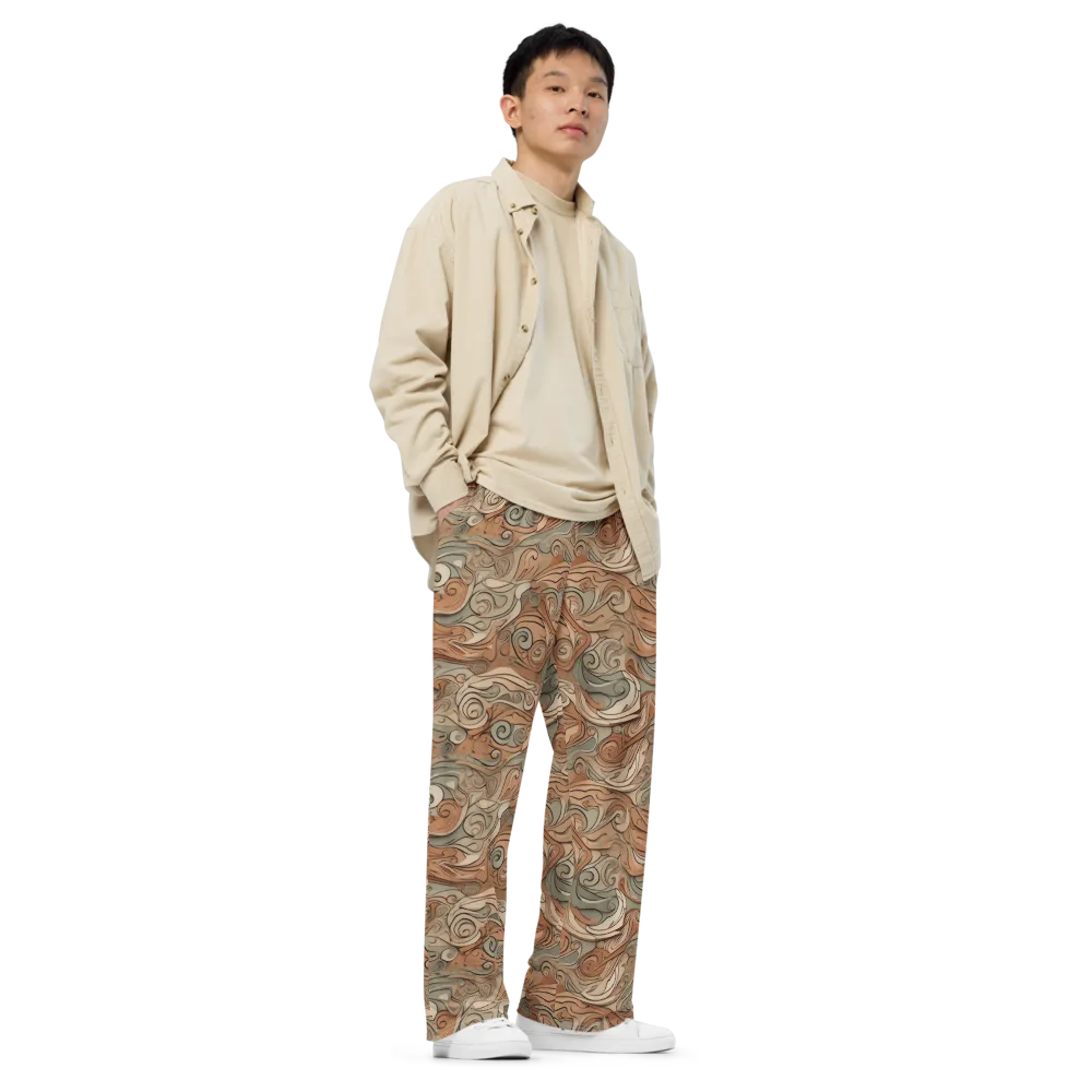 Copper Paisley Drift on Wide-Leg Pants — Right Front