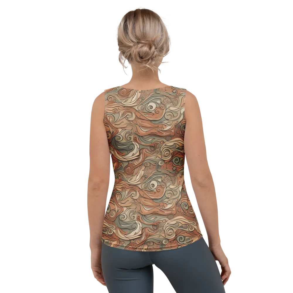 Copper Paisley Drift on Women's Tank Top — Back