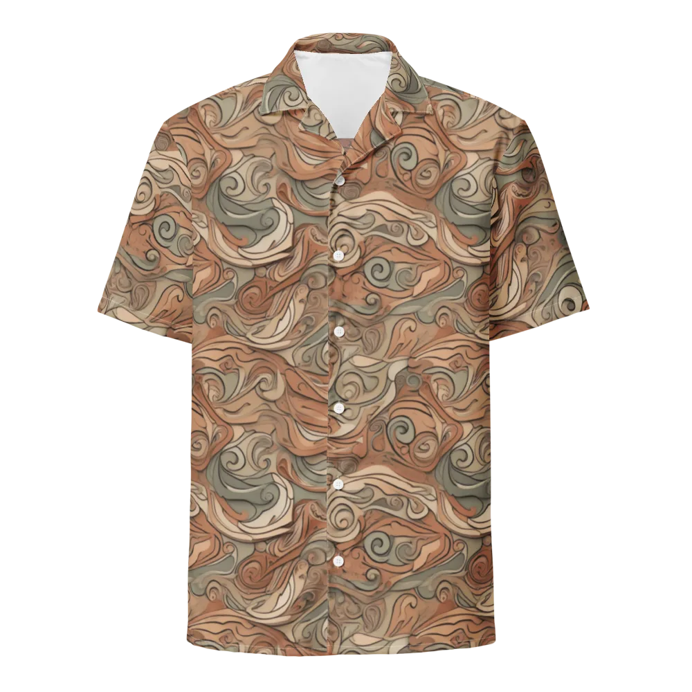 Copper Paisley Drift on Button Shirt — Front