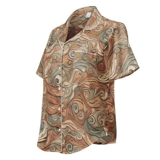 Copper Paisley Drift on a Women's Short Sleeve Pajama Top