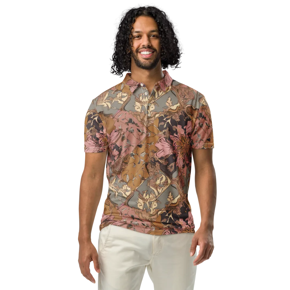 Blush Briar on Men's Slim Fit Polo Shirt — Front