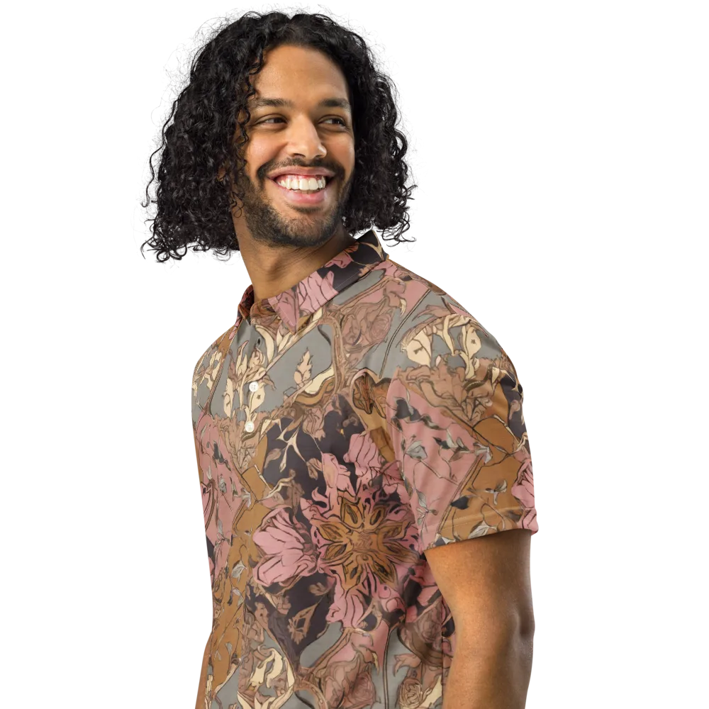 Blush Briar on Men's Slim Fit Polo Shirt — Left Front