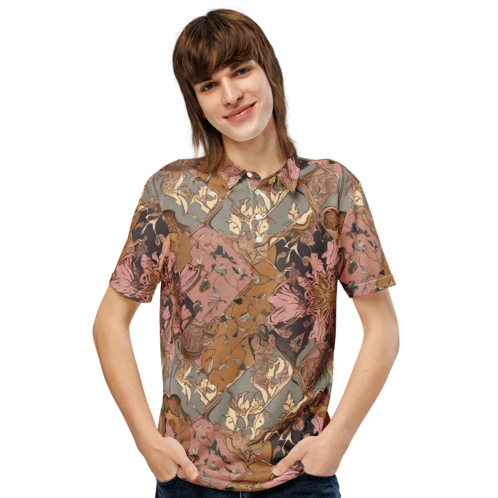 Blush Briar on Men's Slim Fit Polo Shirt — Front