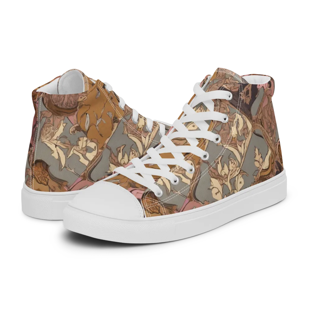Blush Briar on Men's High Top Canvas Shoes — Left