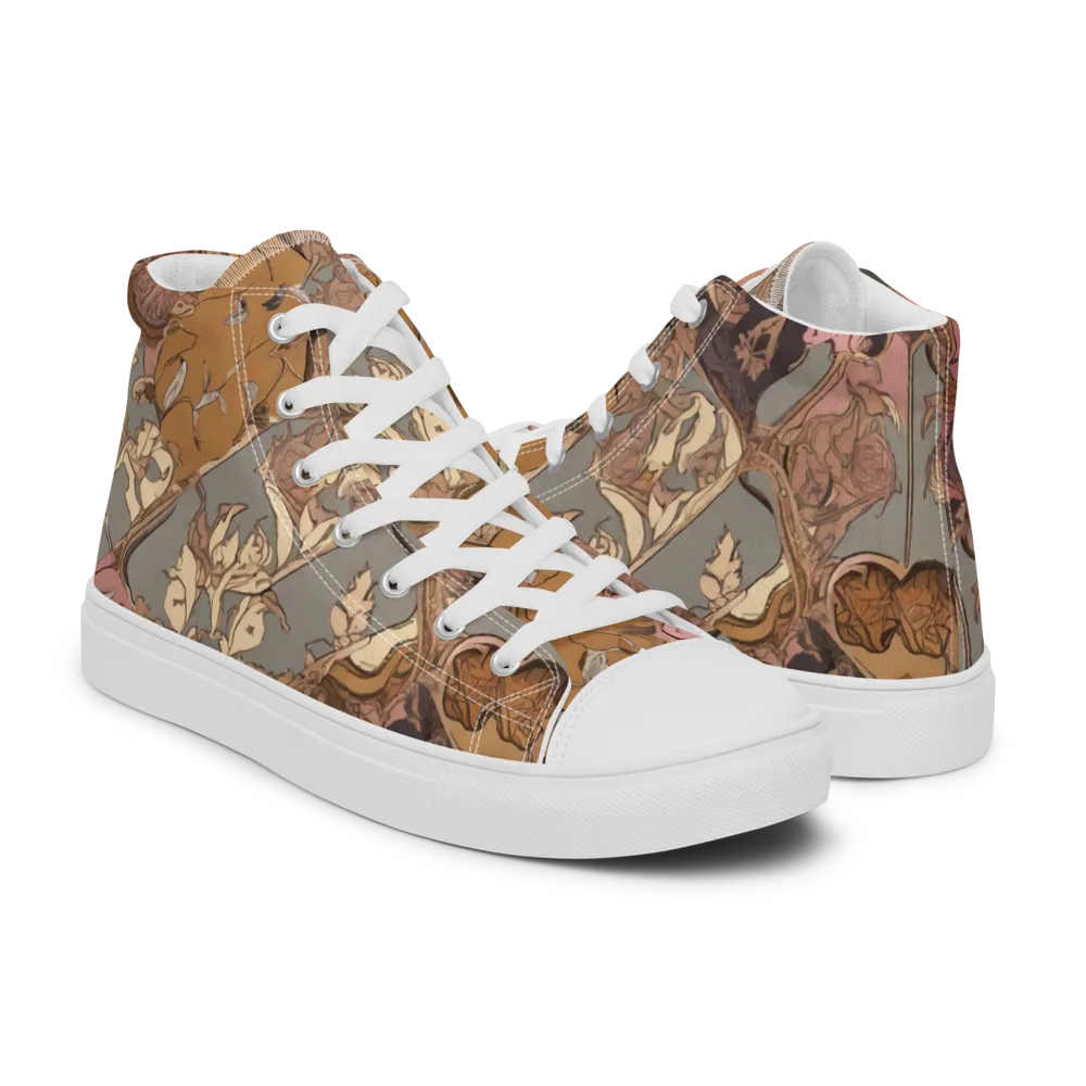 Blush Briar on Men's High Top Canvas Shoes — Right