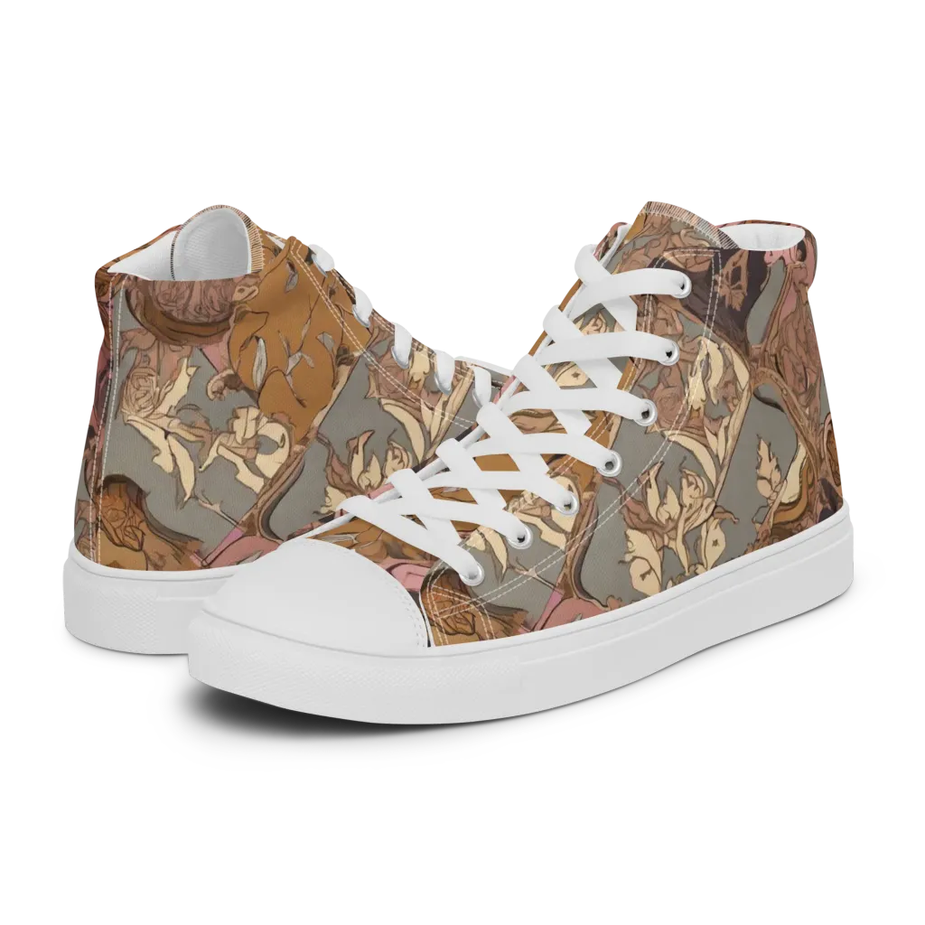 Blush Briar on Women's High Top Canvas Shoes — Left