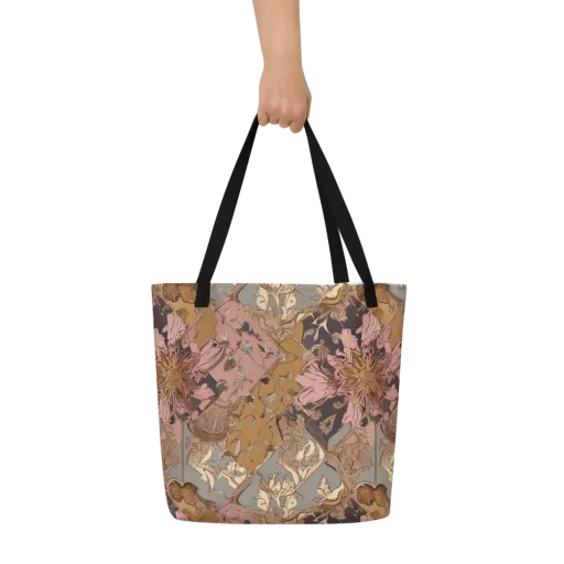Blush Briar on a Large Tote Bag W/ Pocket