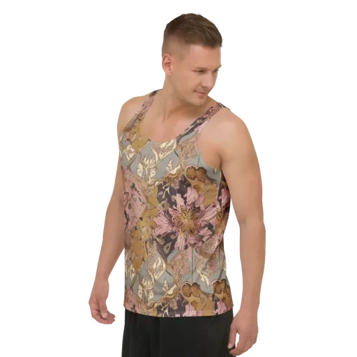 Blush Briar on a Men's Tank Top