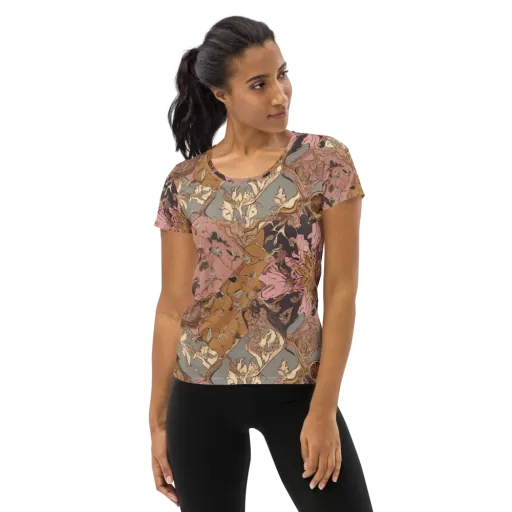 Blush Briar on a Women's Athletic T-Shirt