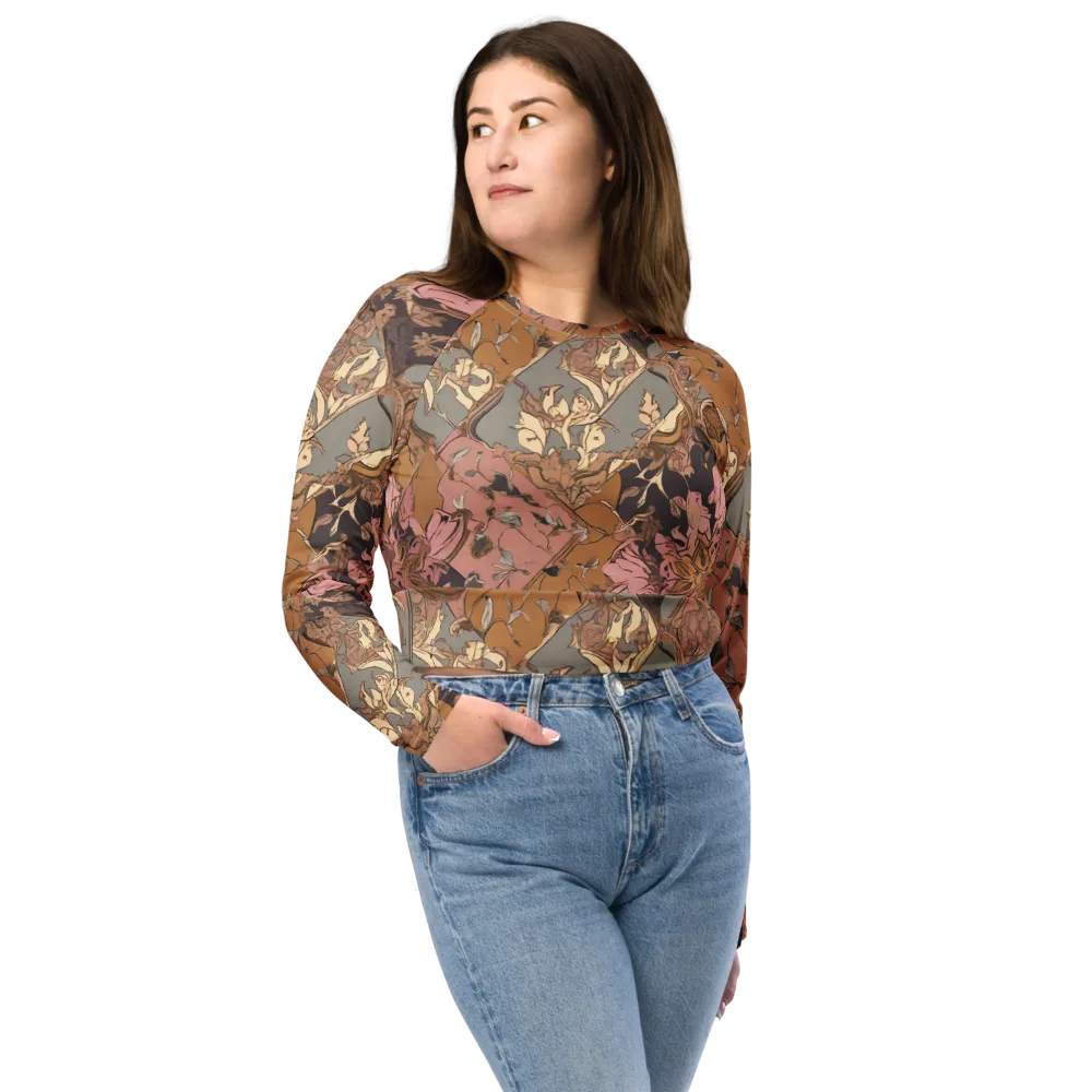 Blush Briar on Long Sleeve Crop Top — Front