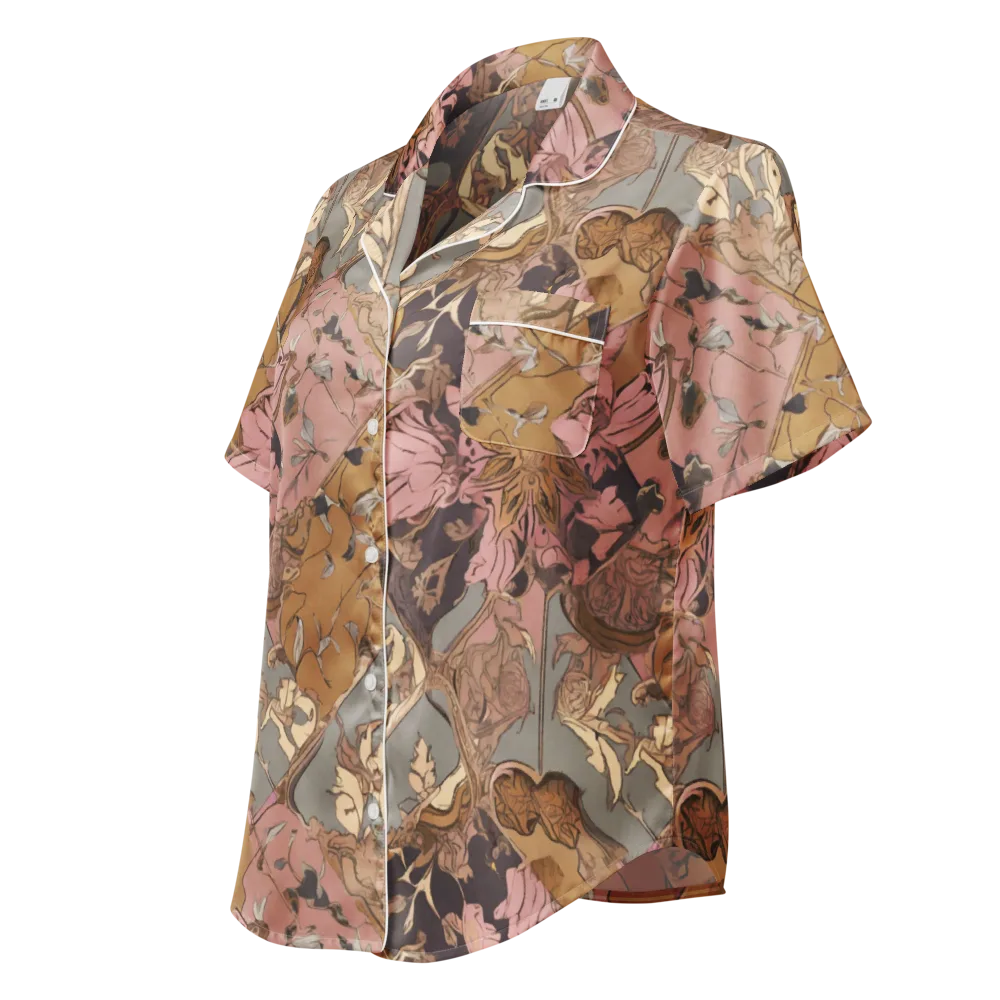 Blush Briar on Women's Short Sleeve Pajama Top — Left Front
