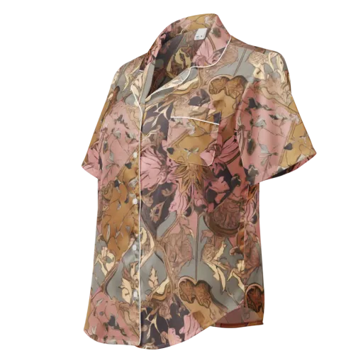 Blush Briar on a Women's Short Sleeve Pajama Top