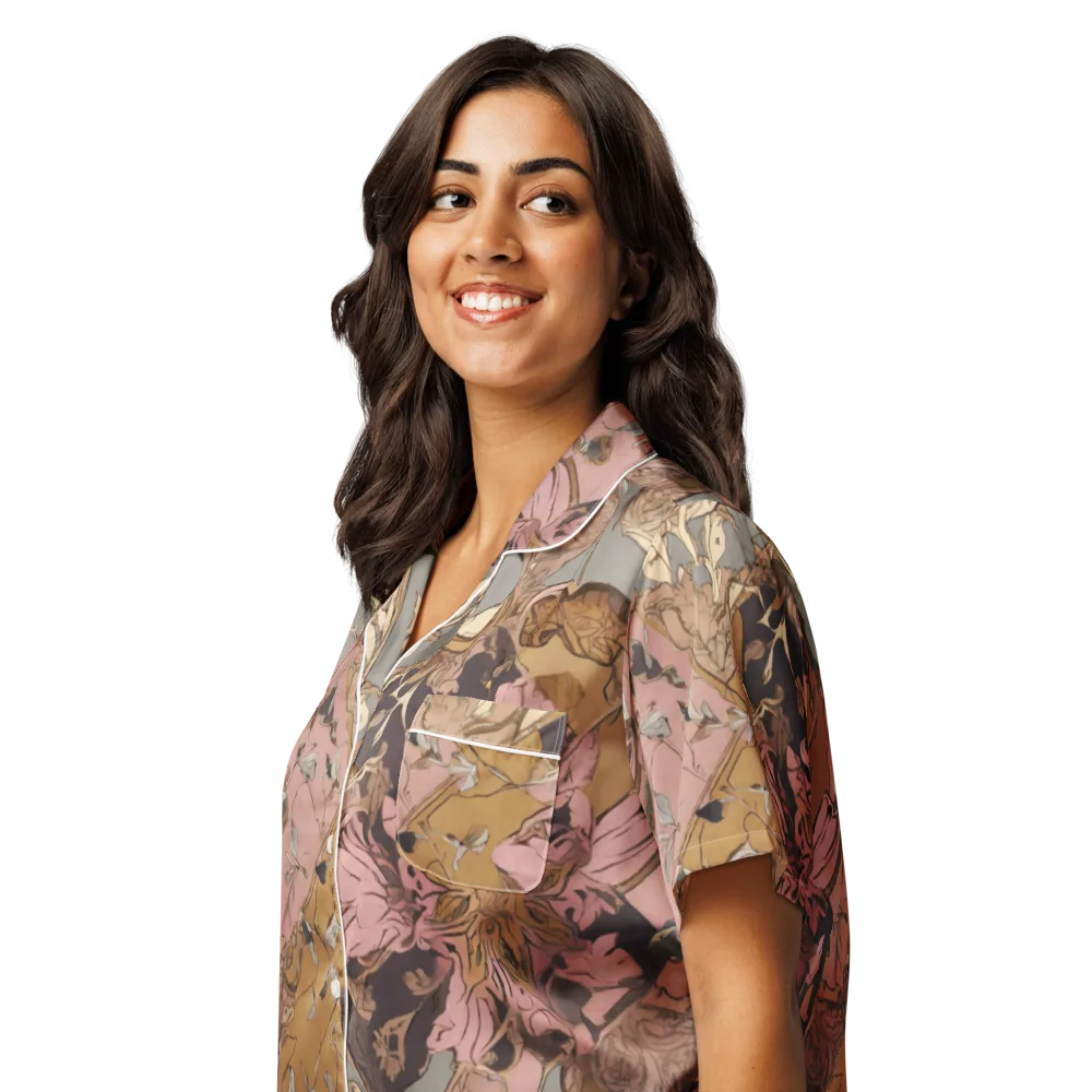 Blush Briar on Women's Short Sleeve Pajama Top — Left Front