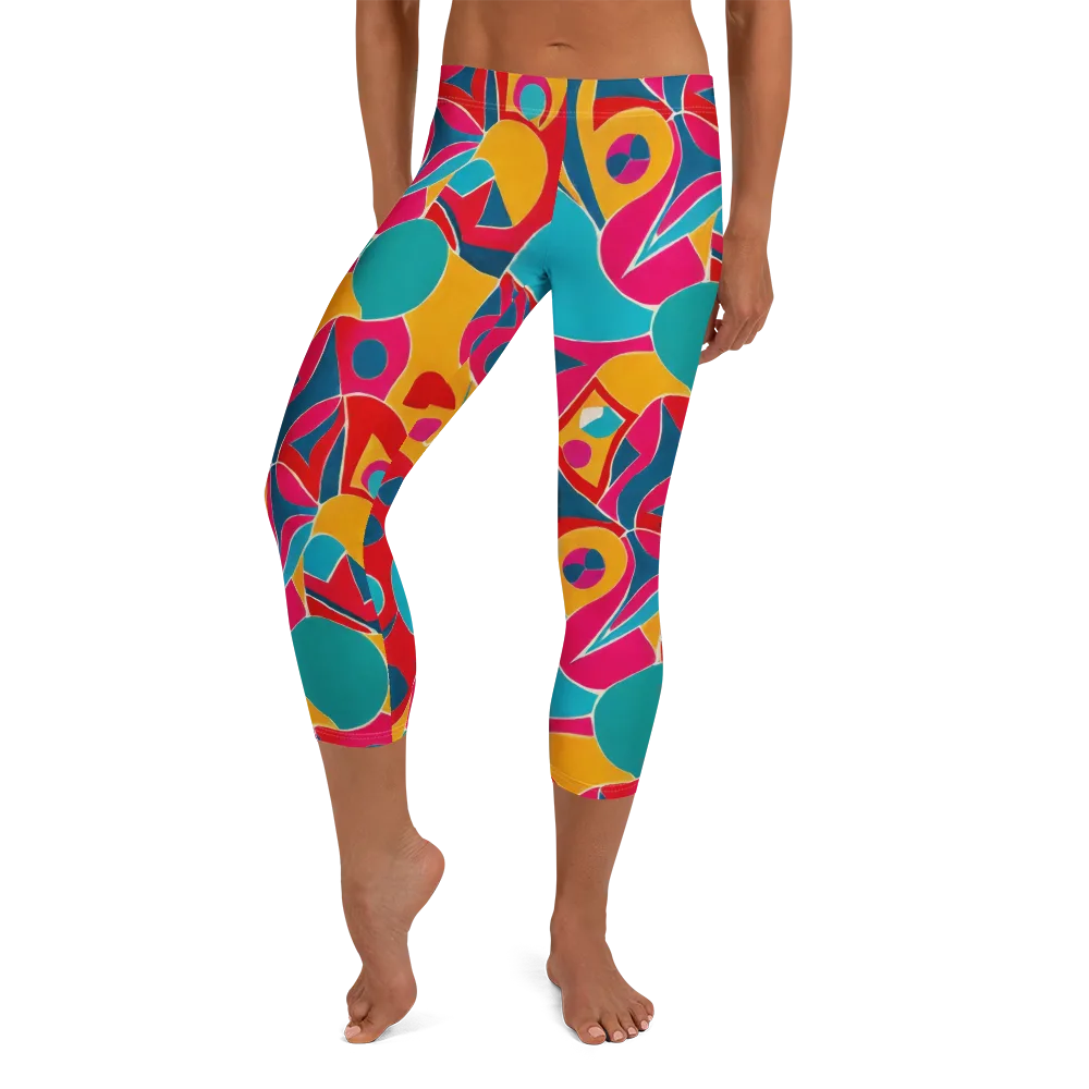 Chromatic Jumble on Capri Leggings — Front