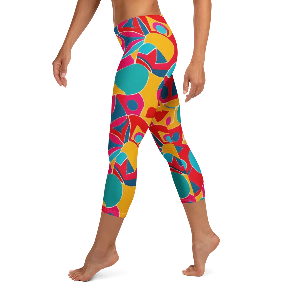 Chromatic Jumble on Capri Leggings — Left