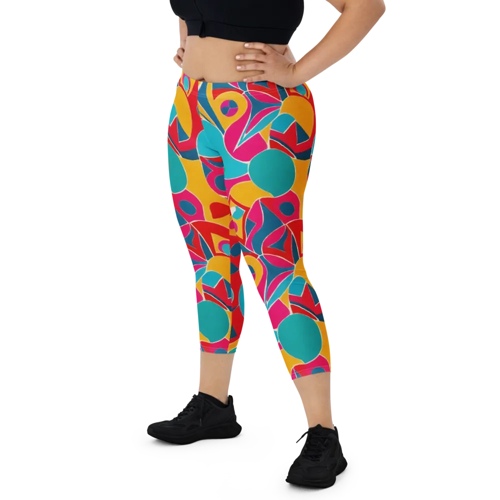 Chromatic Jumble on Capri Leggings — Front