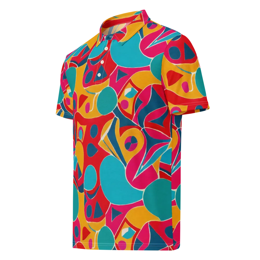 Chromatic Jumble on Men's Slim Fit Polo Shirt — Left Front