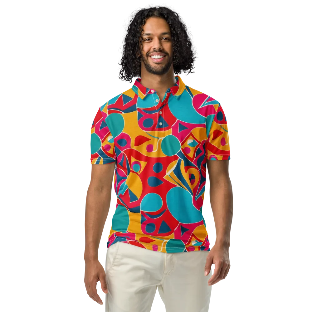 Chromatic Jumble on Men's Slim Fit Polo Shirt — Front